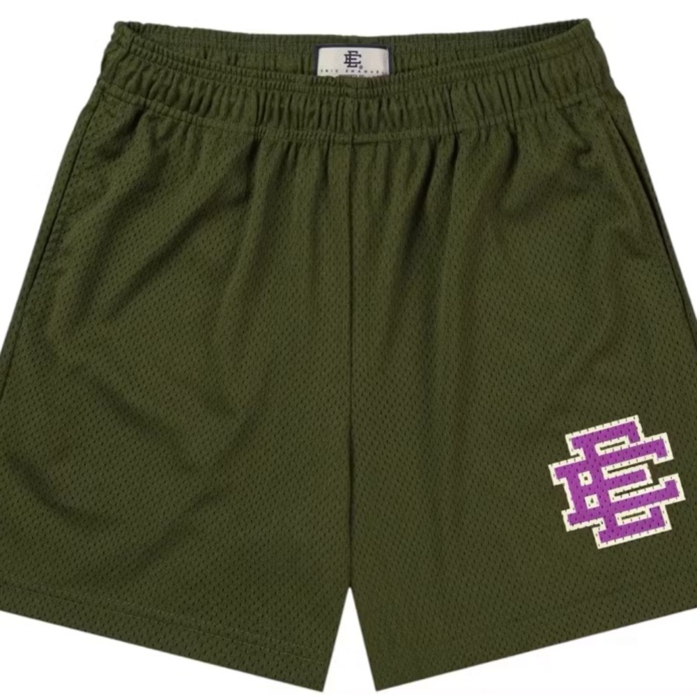 Eric Emanuel Olive Green Athletic Shorts